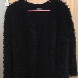 Black Faux Fur Coat